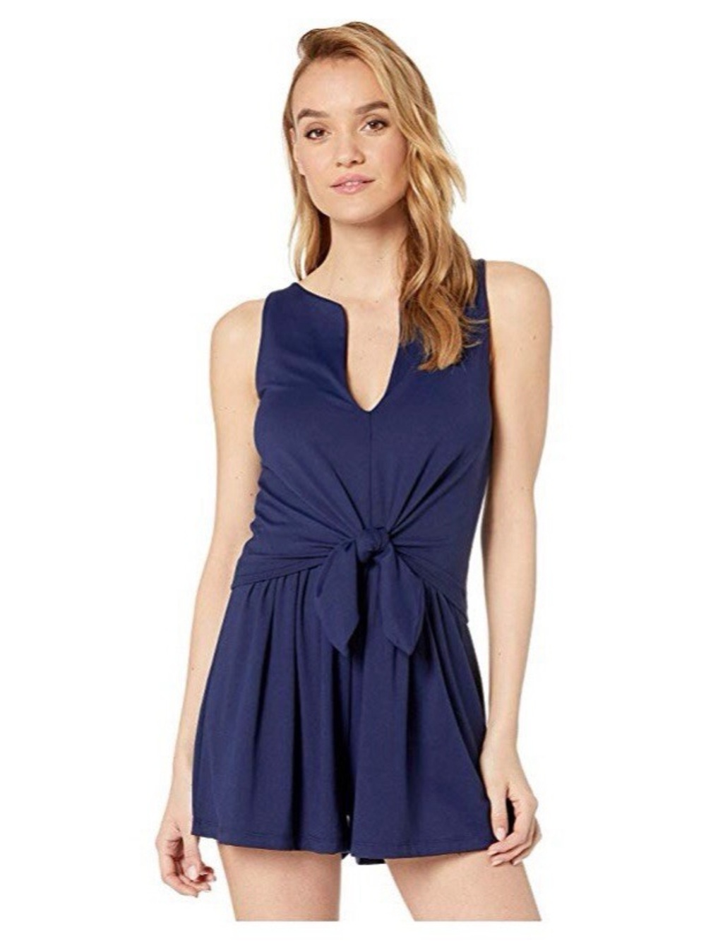 Susana Monaco Navy Tie-Front Romper
